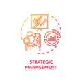 Strategic management red gradient concept icon