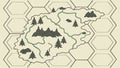Strategic map for exploration, hexagonal world, adventure game planning, vector design Generative AI Royalty Free Stock Photo