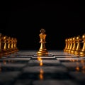 Strategic move Golden pawn breaks free, symbolizing unique leadership change