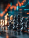 Strategic move in a high-stakes chess game in a modern digital setting Royalty Free Stock Photo