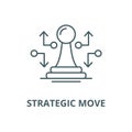 Strategic move vector line icon, linear concept, outline sign, symbol