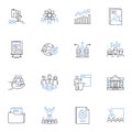 Strategic partner line icons collection. Collaboration, Alliance, Partnership, Synergy, Coordination, Integration