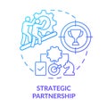 Strategic partnership blue gradient concept icon