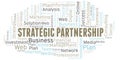 Strategic Partnership word cloud create with text only.