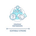 Strategic partnerships turquoise concept icon