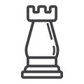 Strategic plan line icon, business and rook chess