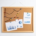 Strategic Planning with Charts on a Corkboard Royalty Free Stock Photo