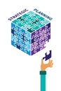 Strategic planning cube vector concept in flat style