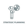 Strategic planning, financial idea vector line icon, linear concept, outline sign, symbol