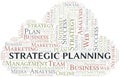 Strategic Planning word cloud create with text only. Royalty Free Stock Photo