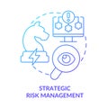 Strategic risk management blue gradient concept icon