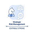 Strategic risk management light blue concept icon