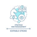 Strategic risk management turquoise concept icon