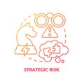 Strategic risk red gradient concept icon