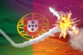 Strategic rocket destroyed in air, Portugal supersonic warhead protection concept - missile defense military industrial 3D
