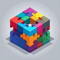 Strategic Solution - A Colorful Puzzle Cube Royalty Free Stock Photo