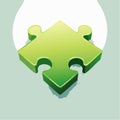 Strategic Solution 3D Green Jigsaw Piece Royalty Free Stock Photo