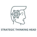 Strategic thinking head vector line icon, linear concept, outline sign, symbol Royalty Free Stock Photo