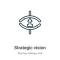 Strategic vision outline vector icon. Thin line black strategic vision icon, flat vector simple element illustration from editable Royalty Free Stock Photo