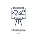 strategical planning icon from startup stategy and success outline collection. Thin line strategical planning icon isolated on