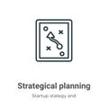 Strategical planning outline vector icon. Thin line black strategical planning icon, flat vector simple element illustration from