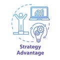 Strategy advantage concept icon. Benefit and win. Building goals. Competitive business planning. Winning challenge