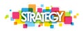 STRATEGY banner on colorful squares background Royalty Free Stock Photo