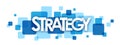 STRATEGY banner on overlapping blue squares Royalty Free Stock Photo