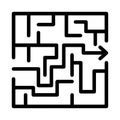 Strategy black icon, Labyrinth, maze, vector graphics