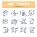 Strategy Building Doodle Icons