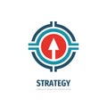 Strategy business logo tempate design. Arrow target logo symbol. Logistic logo icon. Investment market vector logo sign Royalty Free Stock Photo