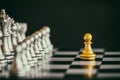 Strategy chess battle Intelligence challenge game on chessboard. Royalty Free Stock Photo