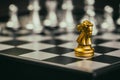 Strategy chess battle Intelligence challenge game on chessboard. Royalty Free Stock Photo