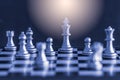 Strategy chess battle Intelligence challenge game on chessboard. Royalty Free Stock Photo