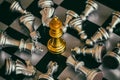 Strategy chess battle Intelligence challenge game on chessboard. Royalty Free Stock Photo