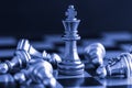 Strategy chess battle Intelligence challenge game on chessboard. Royalty Free Stock Photo