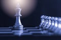 Strategy chess battle Intelligence challenge game on chessboard. Royalty Free Stock Photo