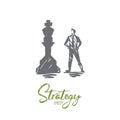 Strategy, chess, business, success, target concept. Hand drawn isolated vector. Royalty Free Stock Photo