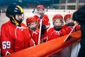 Strategy coach in game hockey in ice Royalty Free Stock Photo