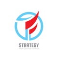 Strategy - concept business logo template vector illustration. Abstract flag creative sign. Winner victory symbol. Graphic design Royalty Free Stock Photo