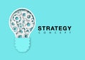 Strategy concept with light bulb gears vector Royalty Free Stock Photo