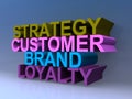 Strategy customer brand loyalty on blue