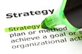 Strategy Dictionary Definition Green Marker