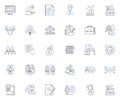 Strategy execution line icons collection. Implementation, Execution, Actionable, Planning, Alignment, Follow-through