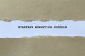 strategy execution success on white paper Royalty Free Stock Photo