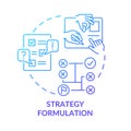 Strategy formulation blue gradient concept icon