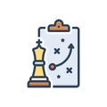 Color illustration icon for Strategy, chess and game Royalty Free Stock Photo