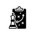 Black solid icon for Strategy, chess and brain Royalty Free Stock Photo