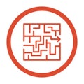 Strategy icon design, Labyrinth, maze, vector graphics