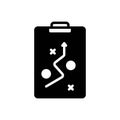 Black solid icon for Strategy, plan and clipboard